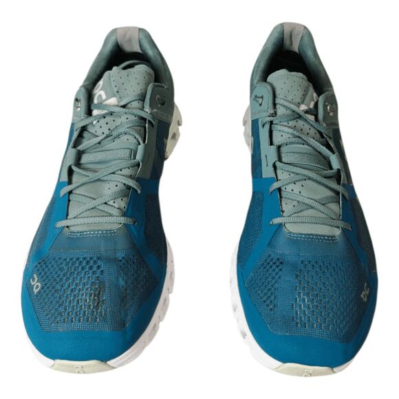 On Running Men\'s Cloud Running Shoe in Teal and Forest Green main image 4